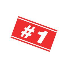 Obraz premium Number 1 Letter Rubber Stamp Vector Template