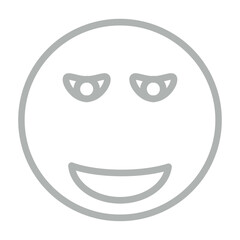 Smiling Eyes Vector Line Grey Icon Design