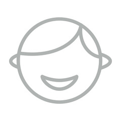 Happy Child Vector Line Grey Icon Design