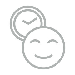 Good Time Vector Line Grey Icon Design