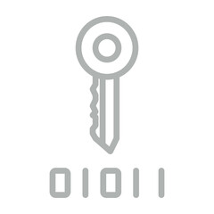 Encryption Key Vector Line Grey Icon Design