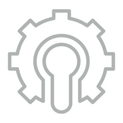 Privacy Settings Vector Line Grey Icon Design