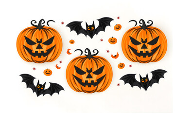 Creative halloween sticker design pumpkin Three O