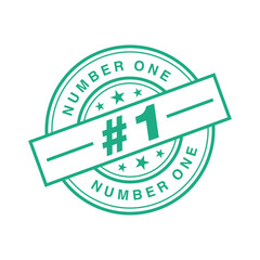 Number 1 Letter Rubber Stamp Vector Template