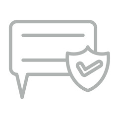 Fototapeta premium Secure Chat Vector Line Grey Icon Design