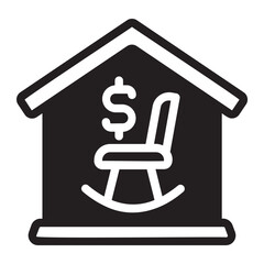 retirement home glyph icon