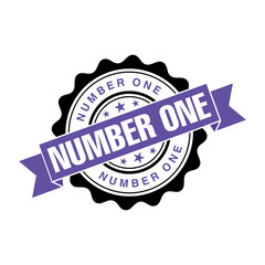 Number 1 Letter Rubber Stamp Vector Template