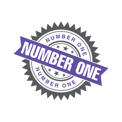 Number 1 Letter Rubber Stamp Vector Template