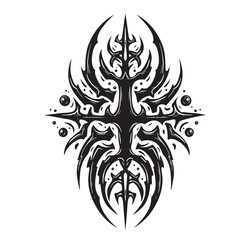Fototapeta premium Intricate vintage art silhouette of a symmetric tribal design with decorative elements
