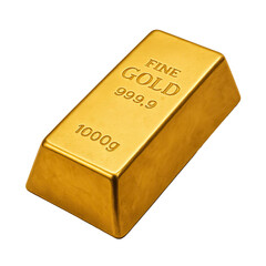 Single Gold Bar with Embossed 999.9 Markings, Cutout Transparent PNG