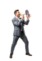 Man shouting through a megaphone