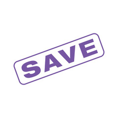 Save Letter Rubber Stamp Vector Template