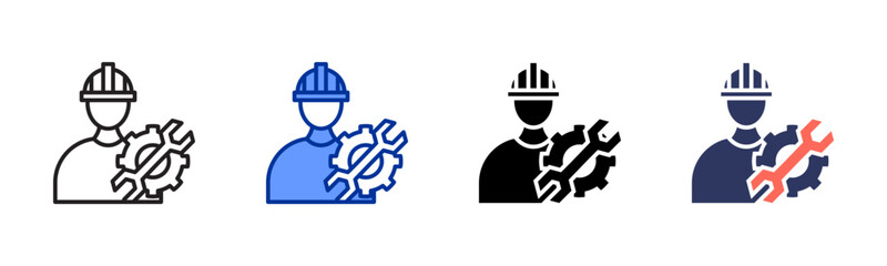 Technician icon sheet multiple style collection