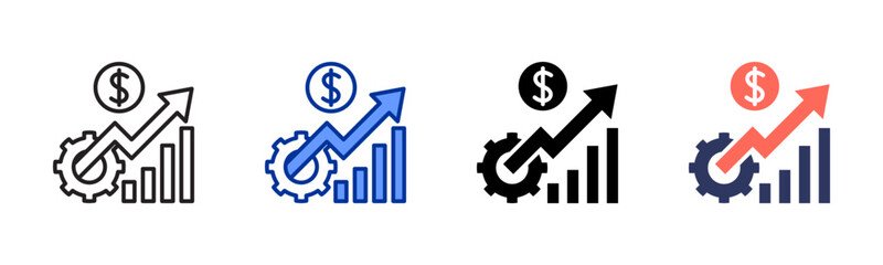 Business icon sheet multiple style collection