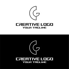 Obraz premium creative letter logo gc design vector