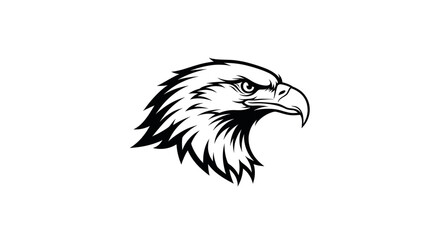 Fototapeta premium Illustration of a Majestic Eagle's Head in Profile with Detailed Feathers and Piercing Gaze