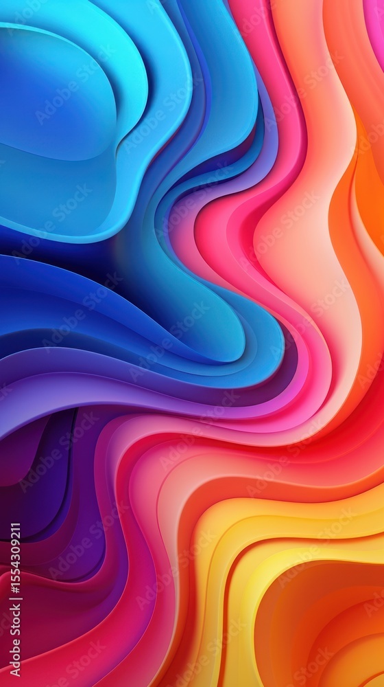 Poster smooth shape liquid wave gradient backgrounds abstract rainbow.