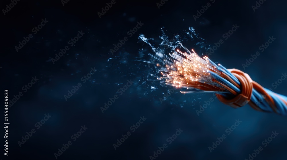 Poster an electrifying image displaying entangled wires bursting forth with light and energy, visually repr