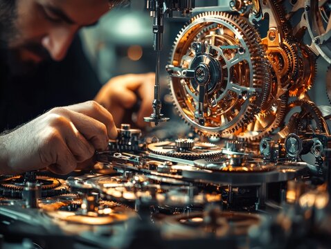 Assembler assembles and installs device, mechanism, structure