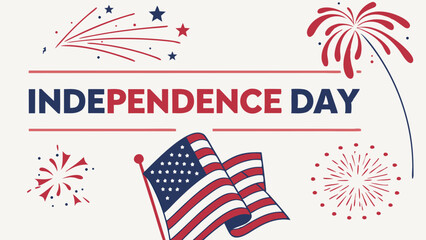 Obraz premium 4th of July Vintage Typography Banner – Retro Patriotic Design | Independence Day Vintage Banner – Classic Typography Style | Retro 4th of July Banner – Old School Lettering and Stars