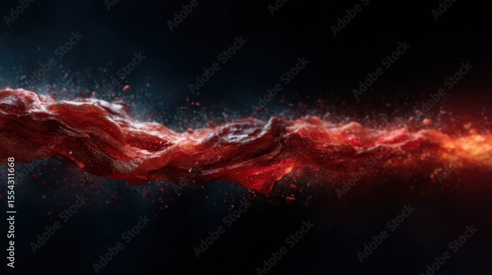 Poster this captivating image showcases a vivid red energy trail, visually representing the dynamic flow of