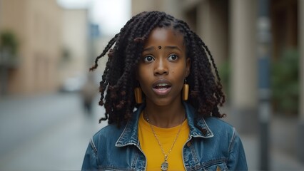 Astonished Teenager Wide-Eyed Surprise in Soft Daylight