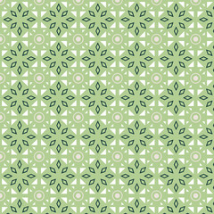 Geometric Floral Pattern in Pastel Green