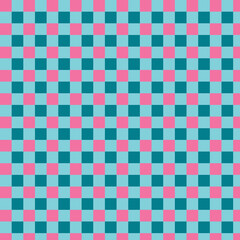 Fototapeta premium Checkered Pattern in Teal and Pink