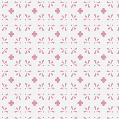 Delicate Floral Pattern in Pink on White
