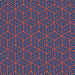 Geometric Triangle Pattern in Blue and Orange