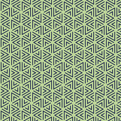 Geometric Triangle Pattern in Green and Navy Blue