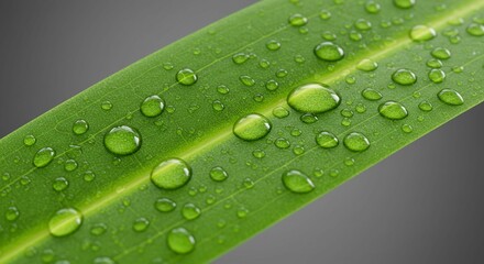 Water droplets on green leaf