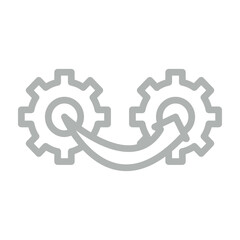 AI Integration Vector Line Grey Icon Design