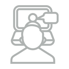 Digital Advisor Vector Line Grey Icon Design