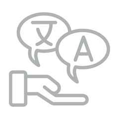 Language Support Vector Line Grey Icon Design