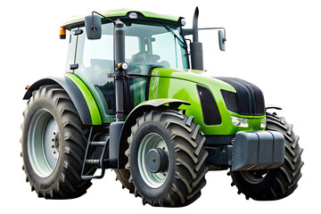 Obraz premium Modern green tractor isolated on a white background png ai generated