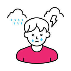 Depression Vector Filled outline illustration style icon. EPS 10 file