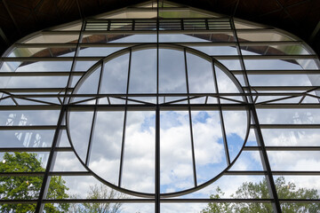 glass roof of a modern building