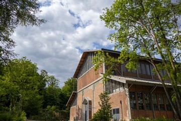 old brick building with windows