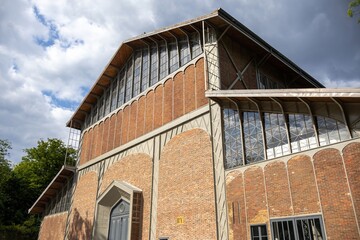 old brick building with windows