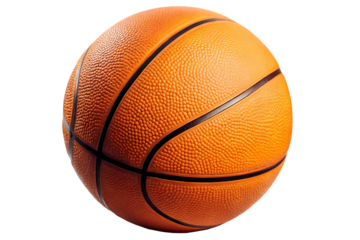 Classic orange basketball isolated on a white background png ai generated