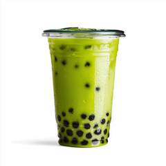 Bubble tea with tapioca pearls at the bottom