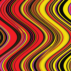 Multicolor glowing wavy lines. Abstract psychedelic background Vector illustration	