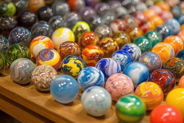 Vibrant Collection of Colorful Glass Marbles