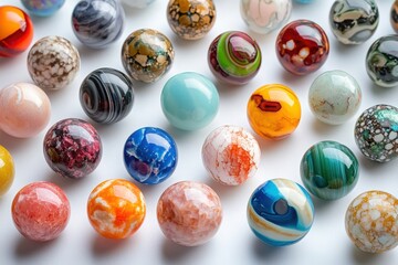 Vibrant Collection of Polished Gemstone Spheres Colorful Minerals and Crystals