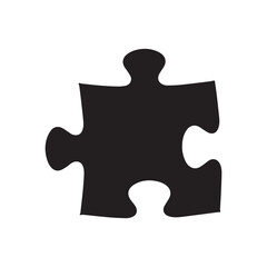 Vector jigsaw puzzle piece silhouette isolated on white background. 