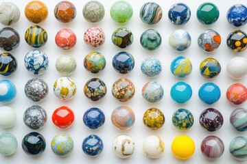 Vibrant Collection of Colorful Glass Marbles A Stunning Display of Unique Designs