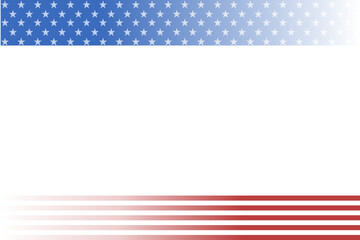 Simple USA flag frame with soft red stripes and stars, perfect for patriotic invitations or announcements.