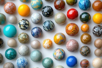 Vibrant Collection of Colorful Polished Stone Spheres