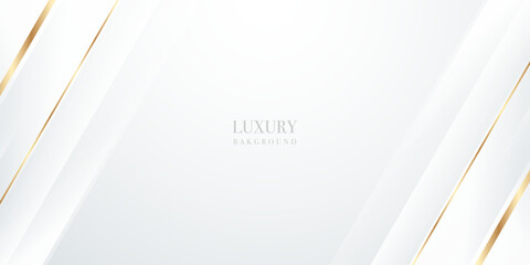 Luxury white abstract background with golden diagonal lines for use as design background, banner, vector, template, website, certificate and presentation.